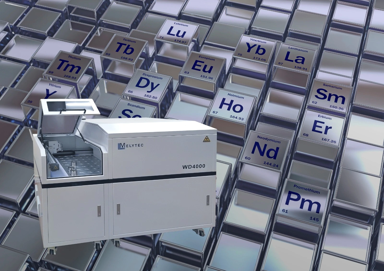 Мощный рентгенофлуоресцентный спектрометр последовательного типа MELYTEC WD4000 для анализа редкоземельных материалов (РЗМ)